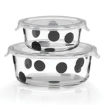 Deco Dot 2-Piece Round Food Storage Set