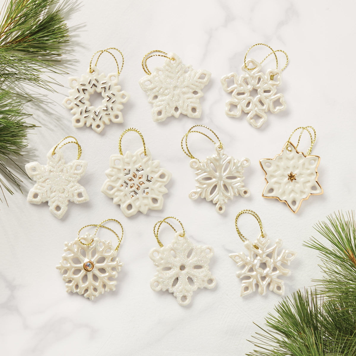 Snowflake 10-Piece Mini Ornament Set