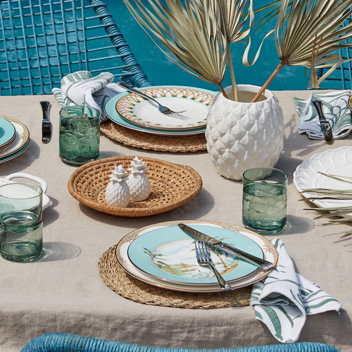 British Colonial Bamboo Accent Plate