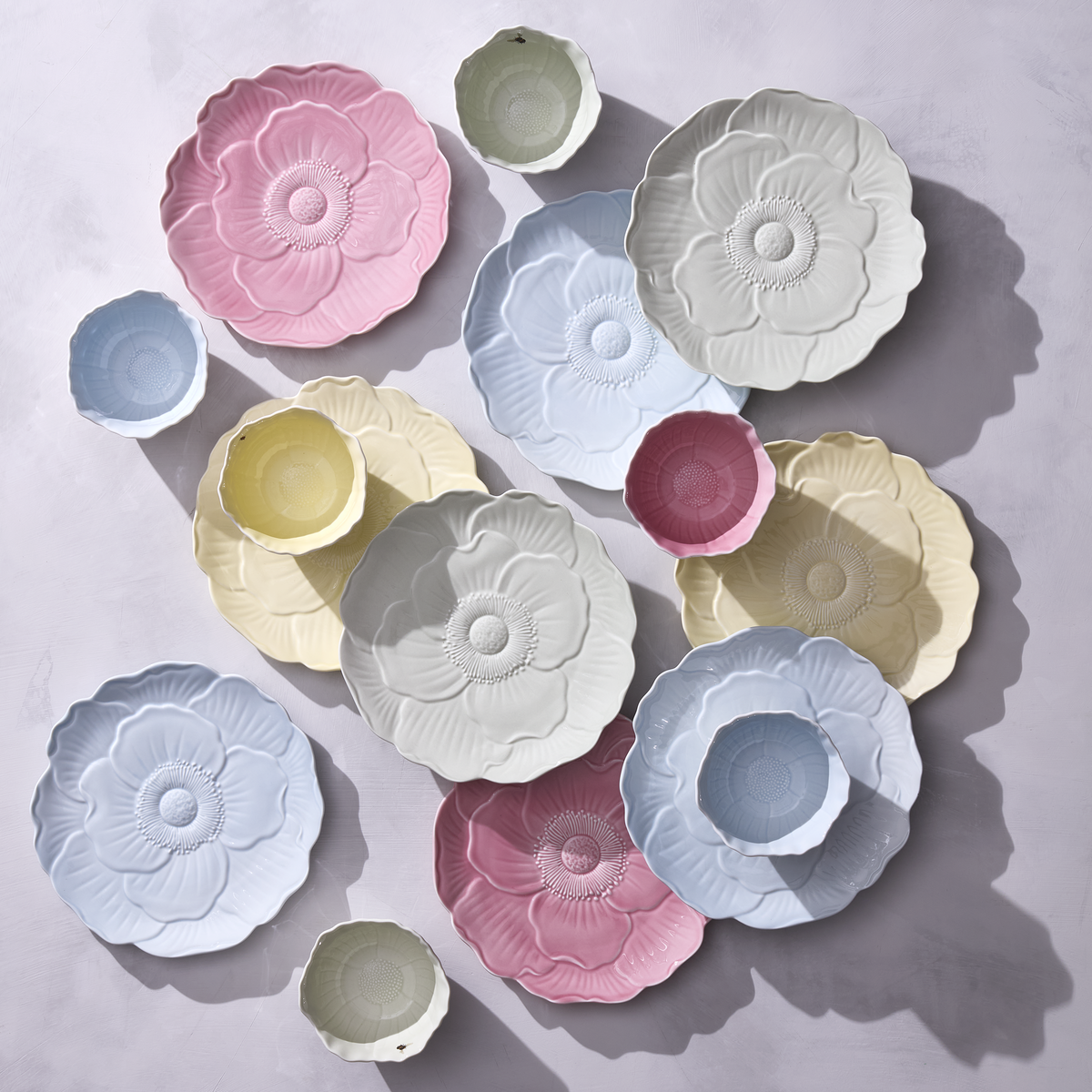 Butterfly Meadow Floral Blue Accent Plates, Set of 4
