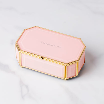 "I Treasure You" Pink Jewelry Box