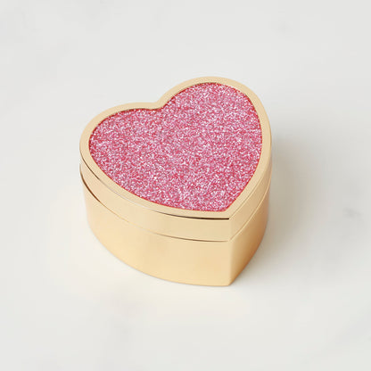 Sitting Pretty Pink Glitter Heart Box