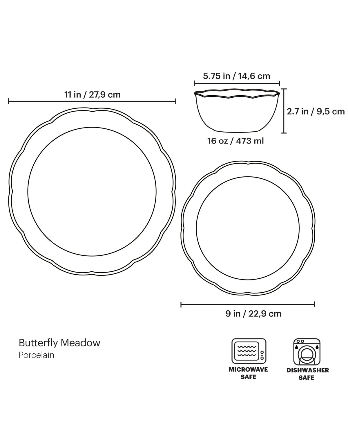 Butterfly Meadow Holiday 12-Piece Dinnerware Set
